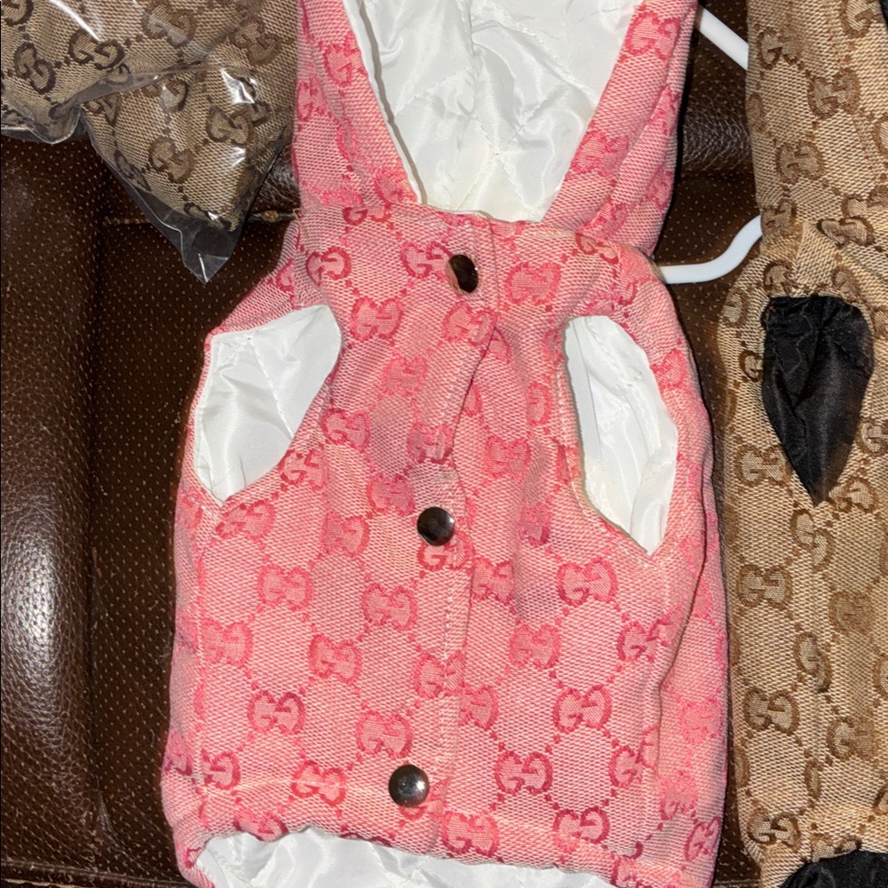 Pink or Brown sleeveless dog or cat hoodie .( let me know, pink or brown) - Picture 3 of 5